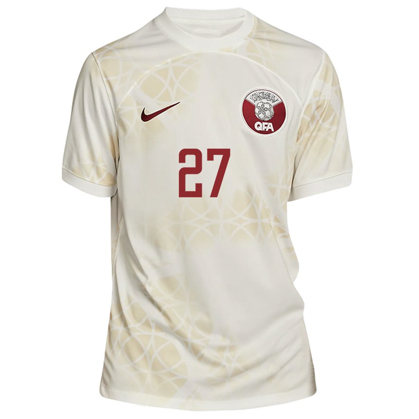 Dames Qatarees Ahmed Suhail #27 Goud Beige Uitshirt Uittenue 22-24 T-shirt