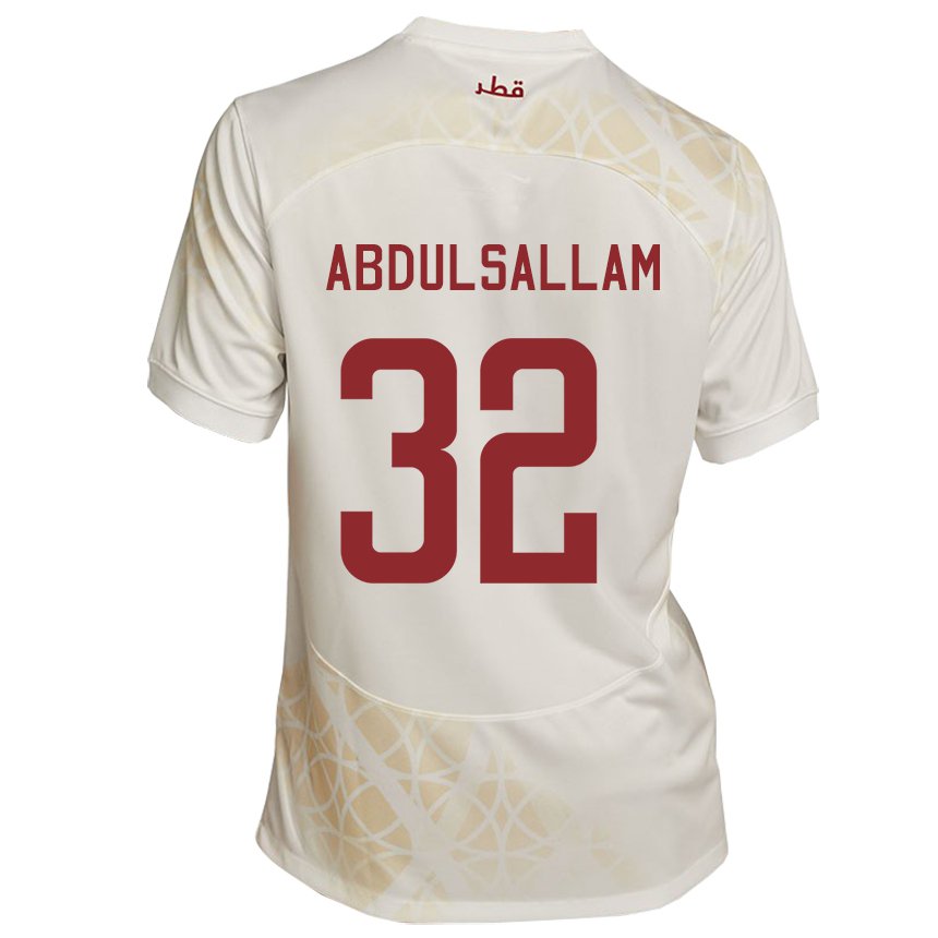 Dames Qatarees Jassem Gaber Abdulsallam #32 Goud Beige Uitshirt Uittenue 22-24 T-shirt