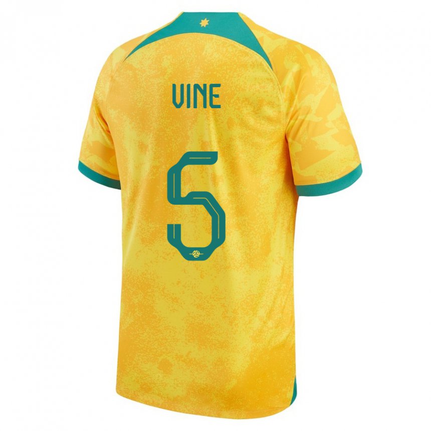 Kinderen Australisch Cortnee Vine #5 Gouden Thuisshirt Thuistenue 22-24 T-shirt