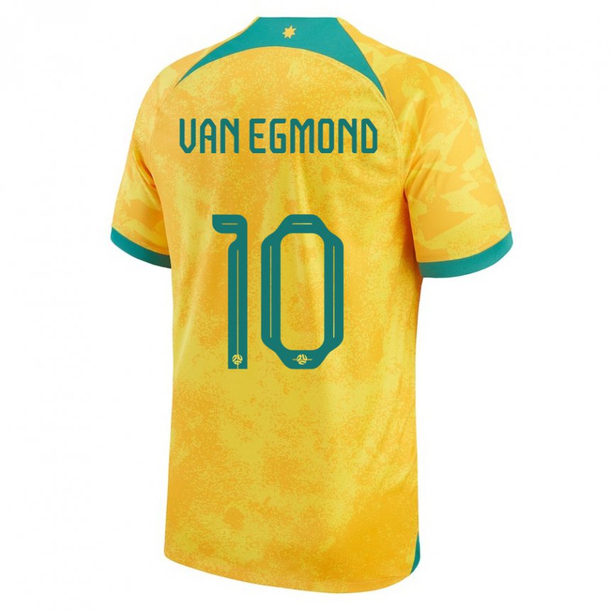 Kinderen Australisch Emily Van Egmond #10 Gouden Thuisshirt Thuistenue 22-24 T-shirt