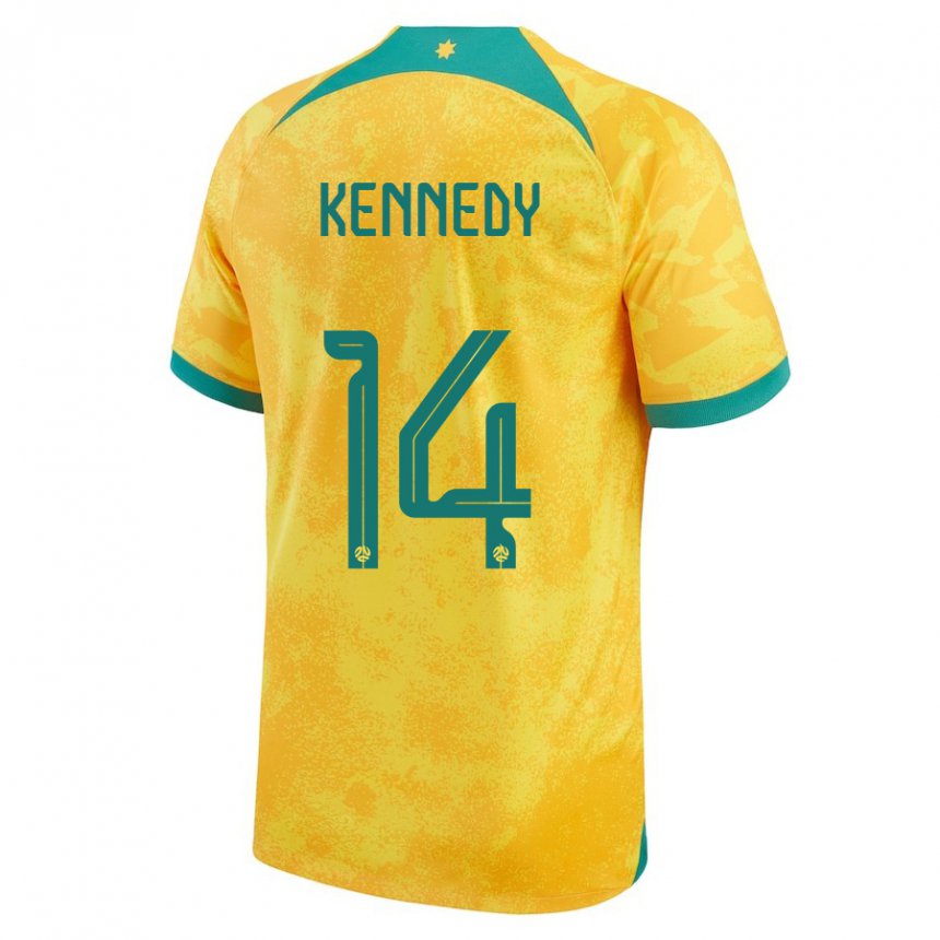 Kinderen Australisch Alanna Kennedy #14 Gouden Thuisshirt Thuistenue 22-24 T-shirt