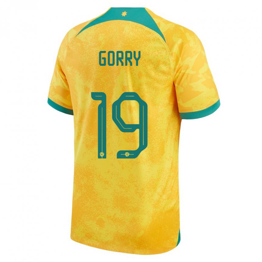 Kinderen Australisch Katrina Gorry #19 Gouden Thuisshirt Thuistenue 22-24 T-shirt