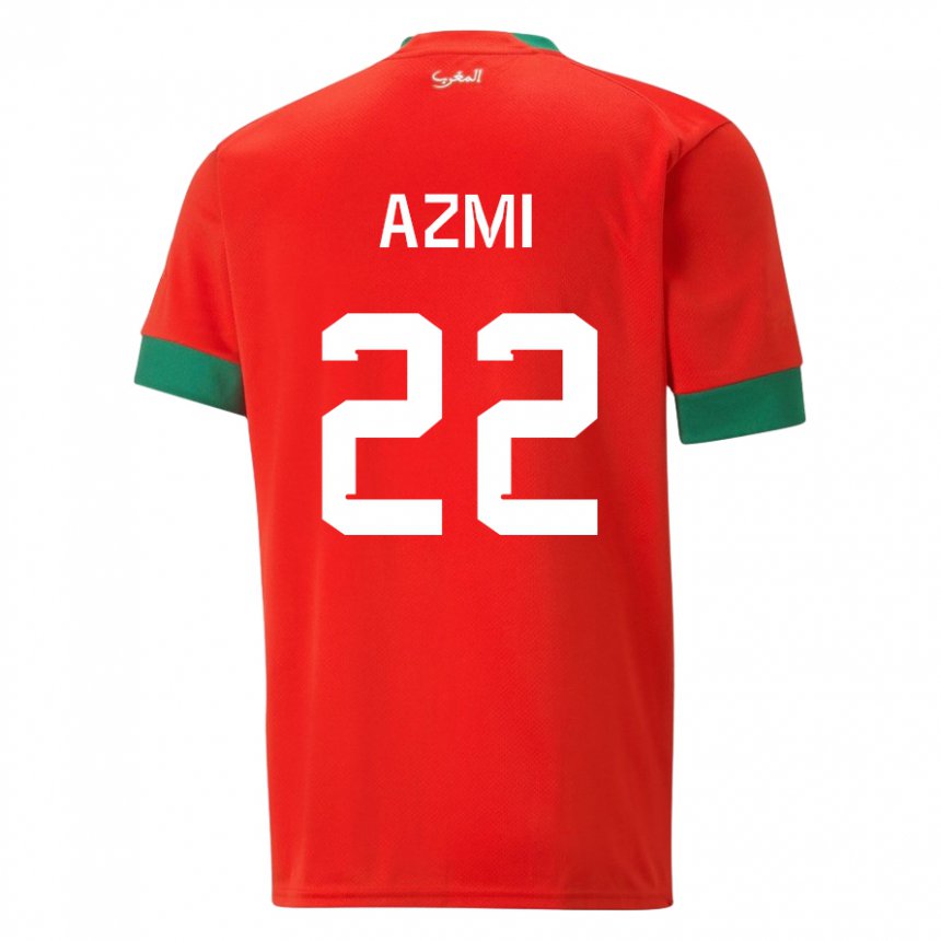 Kinderen Marokkaans Ahmed Azmi #22 Rood Thuisshirt Thuistenue 22-24 T-shirt