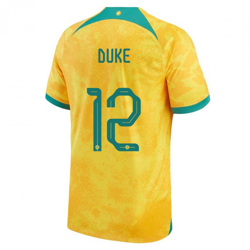 Kinderen Australisch Mitch Duke #12 Gouden Thuisshirt Thuistenue 22-24 T-shirt