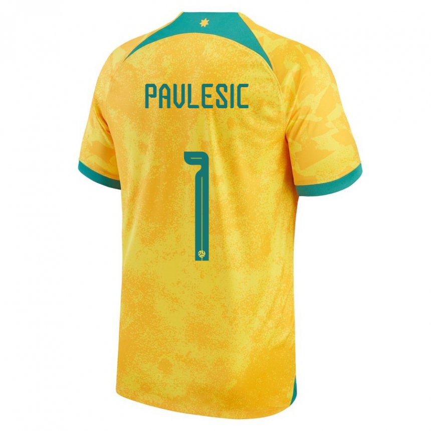 Kinderen Australisch Adam Pavlesic #1 Gouden Thuisshirt Thuistenue 22-24 T-shirt