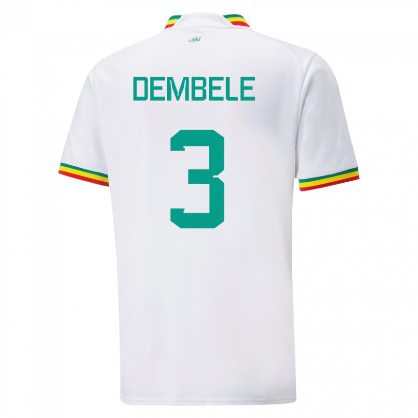 Kinderen Senegalees Anta Dembele #3 Wit Thuisshirt Thuistenue 22-24 T-shirt