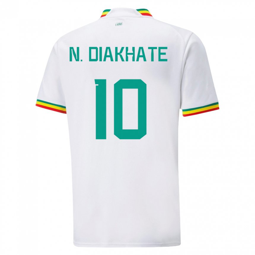 Kinderen Senegalees Ndeye Awa Diakhate #10 Wit Thuisshirt Thuistenue 22-24 T-shirt