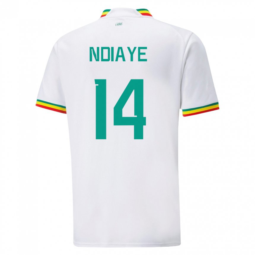 Kinderen Senegalees Salimata Ndiaye #14 Wit Thuisshirt Thuistenue 22-24 T-shirt