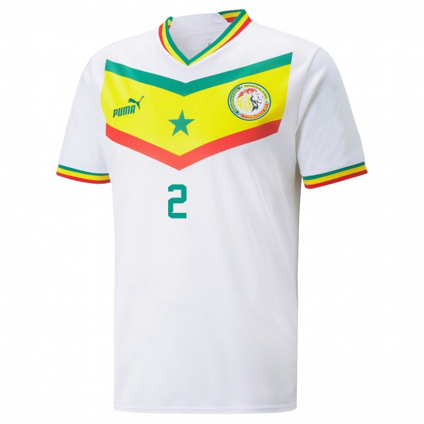 Kinderen Senegalees Moussa N Diaye #2 Wit Thuisshirt Thuistenue 22-24 T-shirt