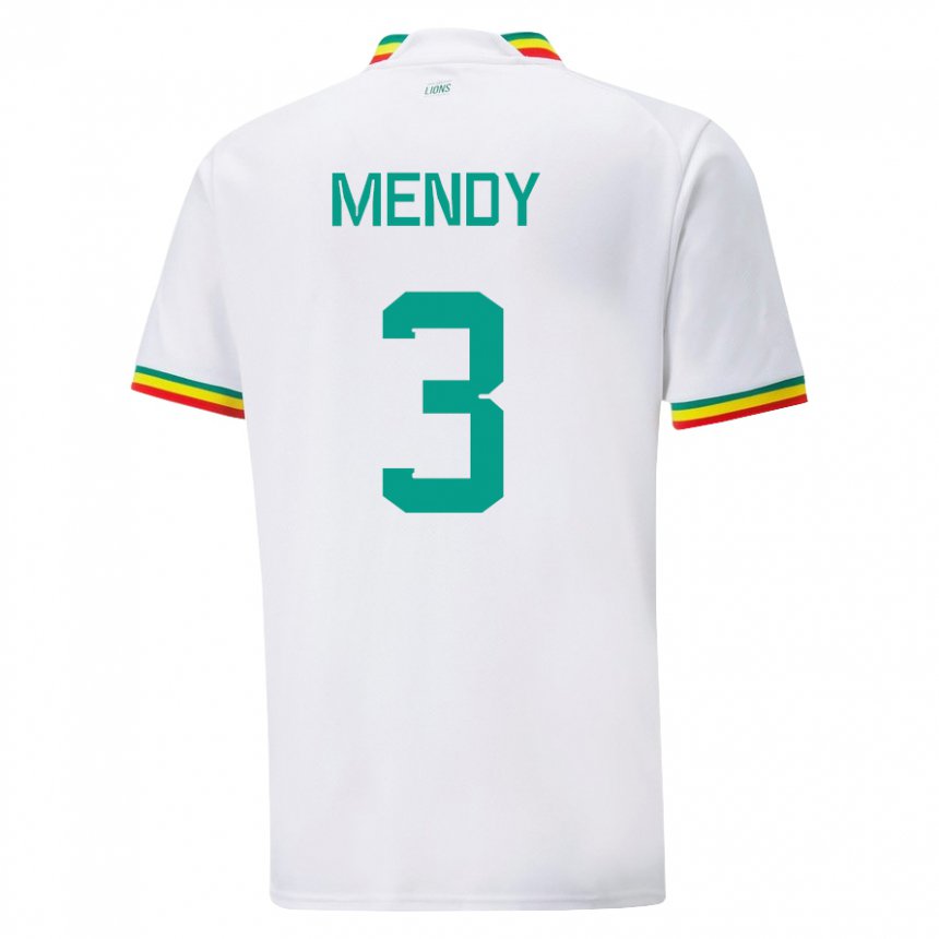 Kinderen Senegalees Formose Mendy #3 Wit Thuisshirt Thuistenue 22-24 T-shirt