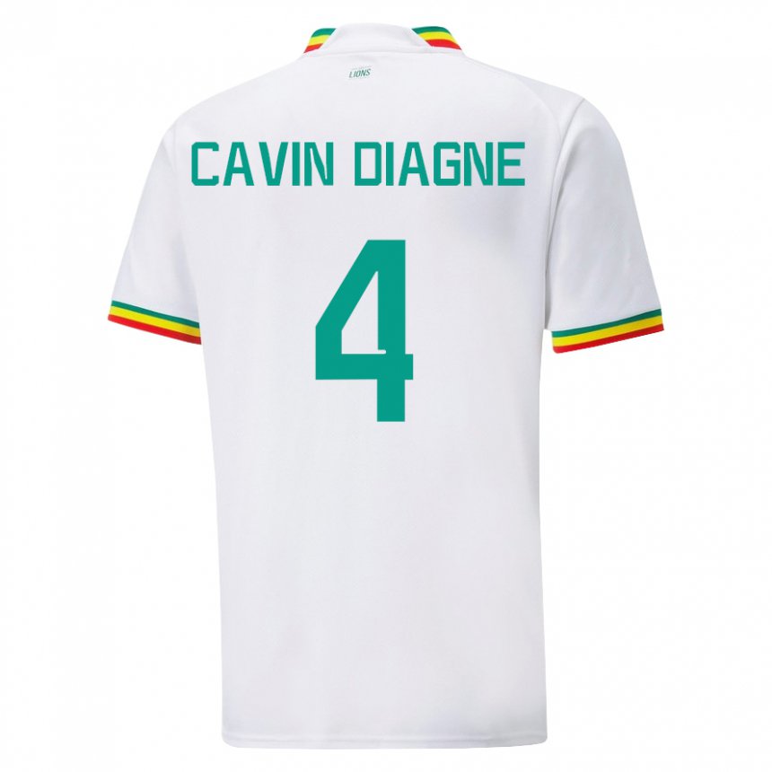 Kinderen Senegalees Cavin Diagne #4 Wit Thuisshirt Thuistenue 22-24 T-shirt