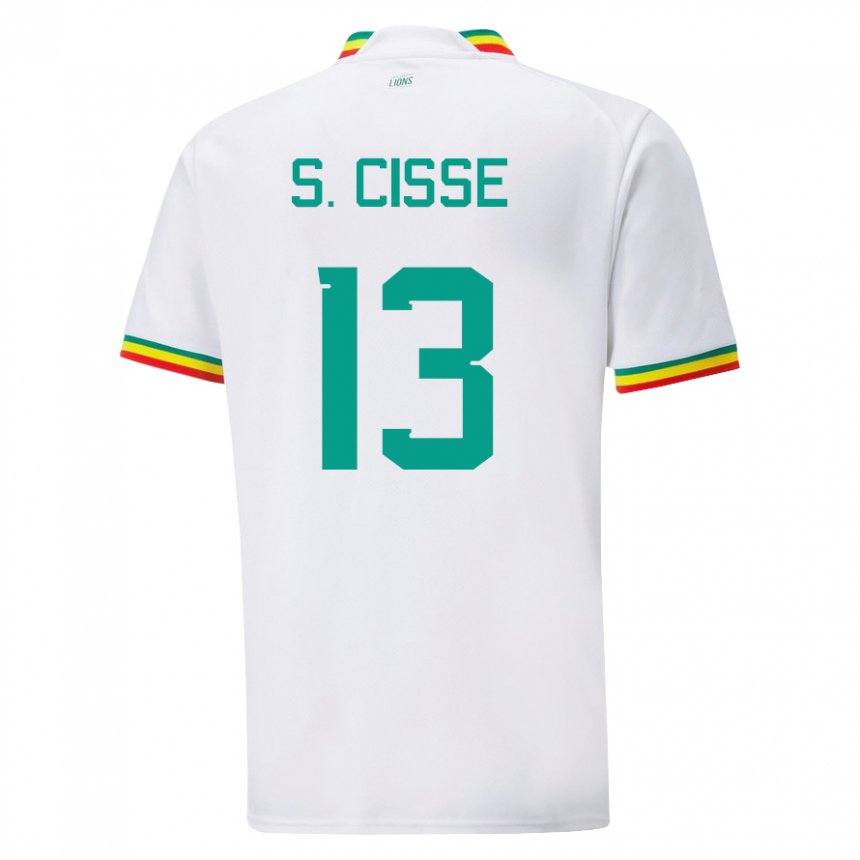 Kinderen Senegalees Souleymane Cisse #13 Wit Thuisshirt Thuistenue 22-24 T-shirt