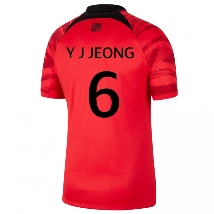 Kinderen Zuid-koreaans Jeong Yu Jin #6 Rood Zwart Thuisshirt Thuistenue 22-24 T-shirt