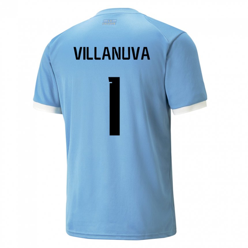 Kinderen Uruguayaans Josefina Villanuva #1 Blauw Thuisshirt Thuistenue 22-24 T-shirt