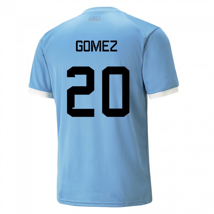 Kinderen Uruguayaans Luciana Gomez #20 Blauw Thuisshirt Thuistenue 22-24 T-shirt