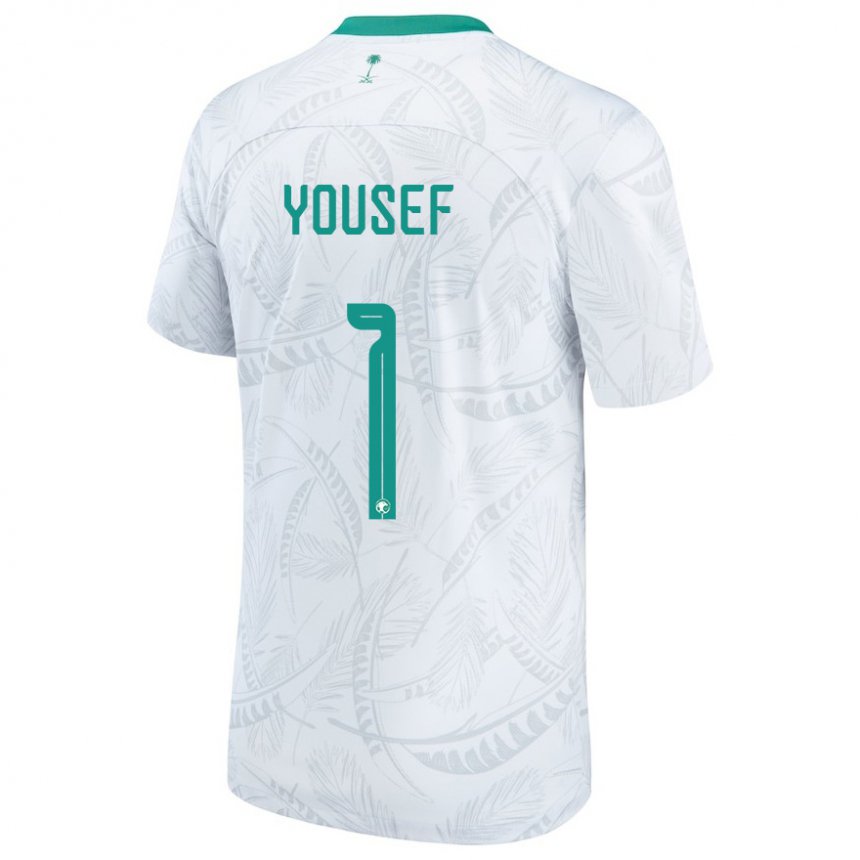 Kinderen Saoedi-arabisch Hamed Yousef #1 Wit Thuisshirt Thuistenue 22-24 T-shirt