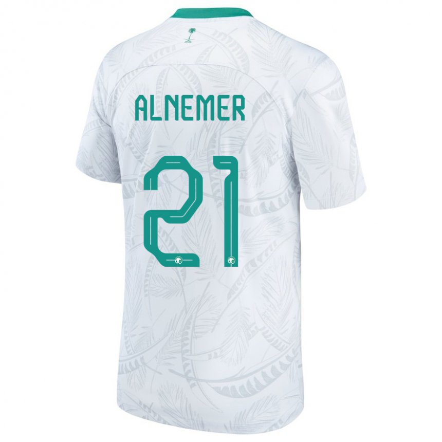 Kinderen Saoedi-arabisch Meshari Alnemer #21 Wit Thuisshirt Thuistenue 22-24 T-shirt