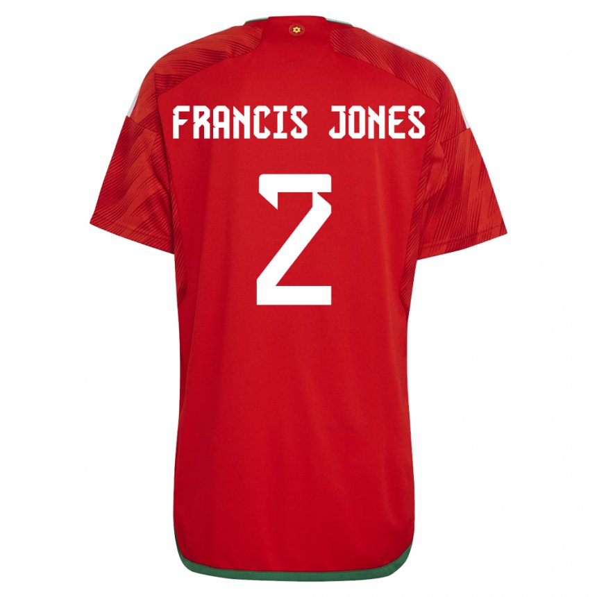 Kinderen Welsh Maria Francis Jones #2 Rood Thuisshirt Thuistenue 22-24 T-shirt