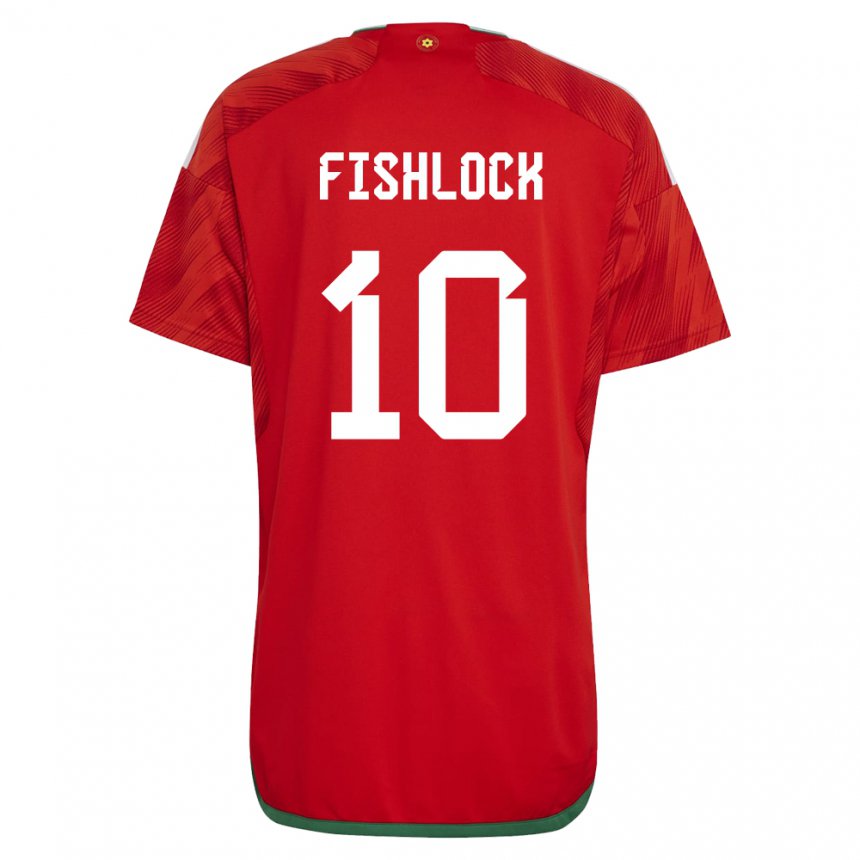 Kinderen Welsh Jessica Fishlock #10 Rood Thuisshirt Thuistenue 22-24 T-shirt