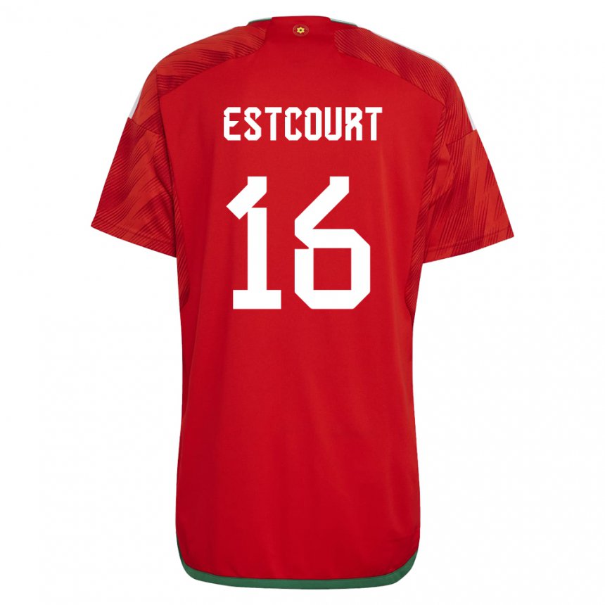 Kinderen Welsh Charlotte Estcourt #16 Rood Thuisshirt Thuistenue 22-24 T-shirt