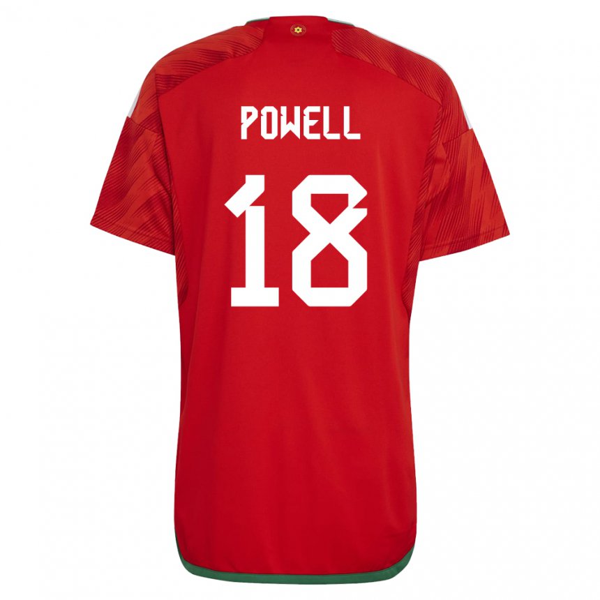 Kinderen Welsh Ella Powell #18 Rood Thuisshirt Thuistenue 22-24 T-shirt