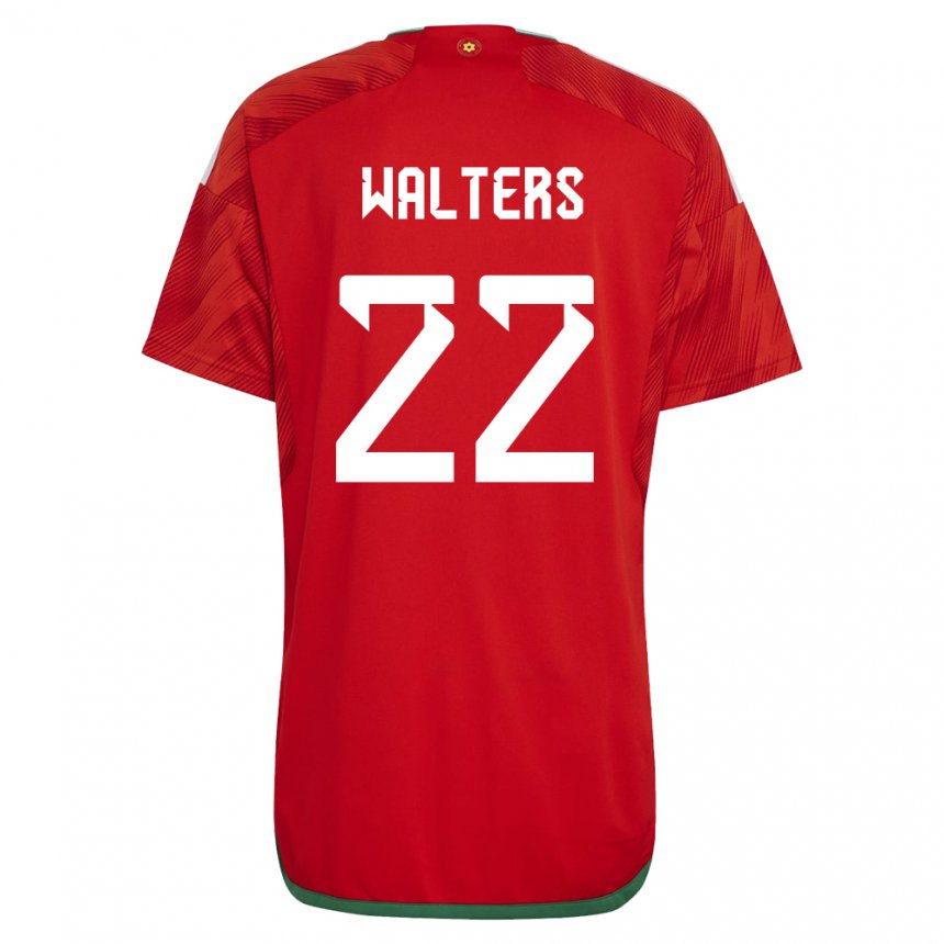 Kinderen Welsh Georgia Walters #22 Rood Thuisshirt Thuistenue 22-24 T-shirt