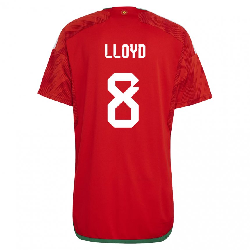 Kinderen Welsh Ben Lloyd #8 Rood Thuisshirt Thuistenue 22-24 T-shirt