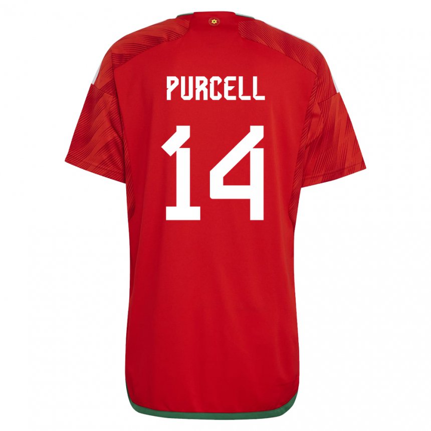 Kinderen Welsh Benjamin Purcell #14 Rood Thuisshirt Thuistenue 22-24 T-shirt