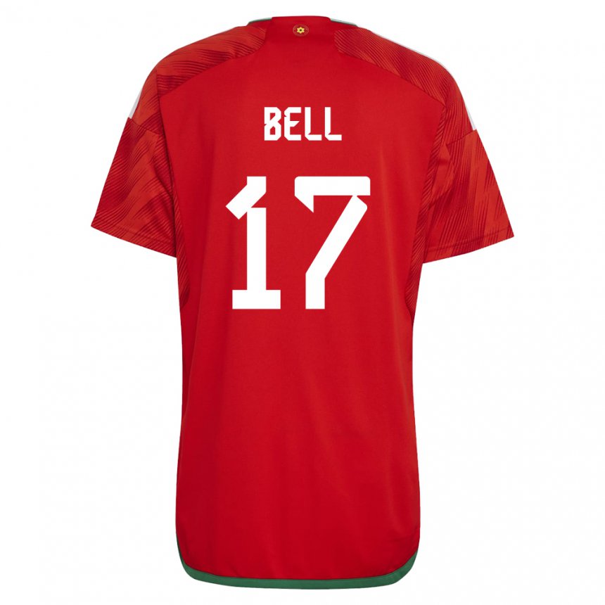 Kinderen Welsh Zac Bell #17 Rood Thuisshirt Thuistenue 22-24 T-shirt