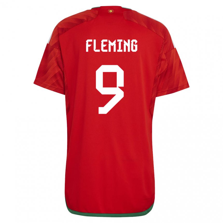 Kinderen Welsh Cole Fleming #9 Rood Thuisshirt Thuistenue 22-24 T-shirt