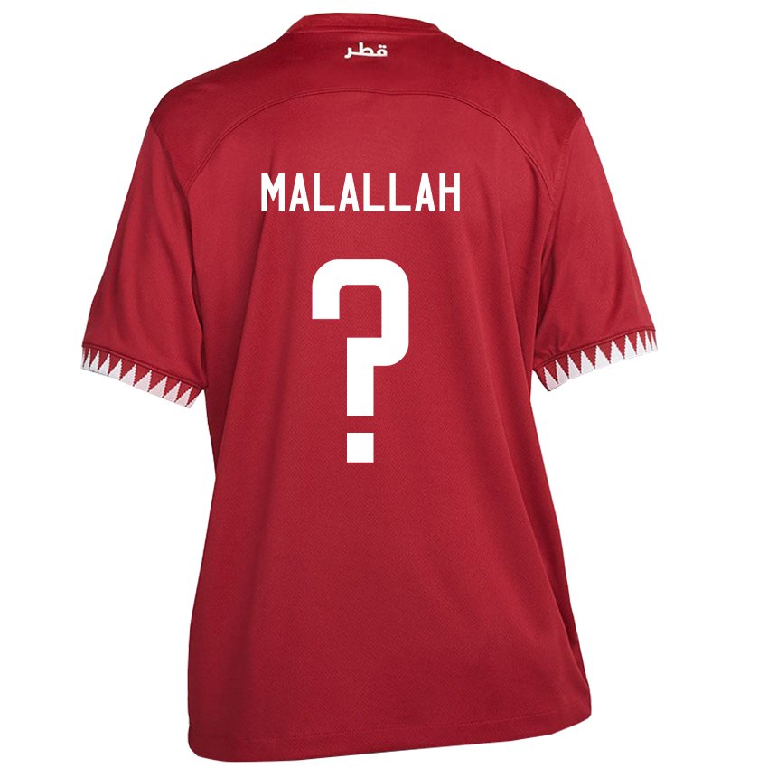 Kinderen Qatarees Ali Malallah #0 Kastanjebruin Thuisshirt Thuistenue 22-24 T-shirt