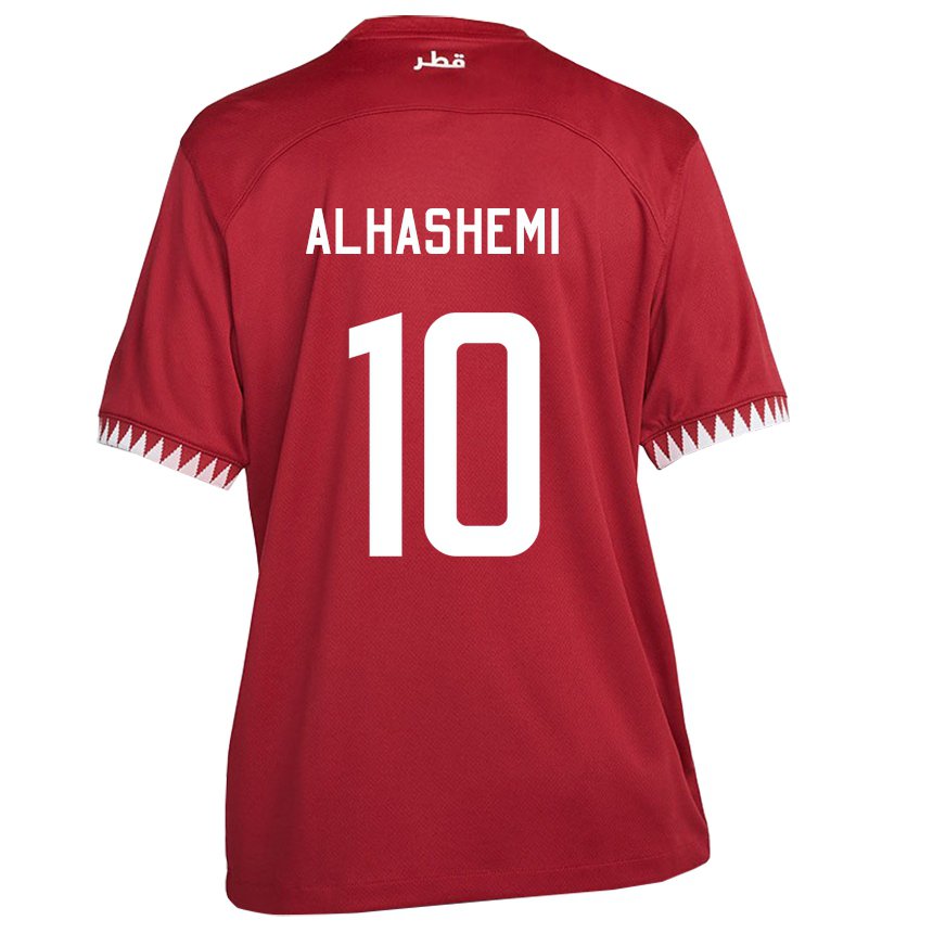 Kinderen Qatarees Suaad Alhashemi #10 Kastanjebruin Thuisshirt Thuistenue 22-24 T-shirt