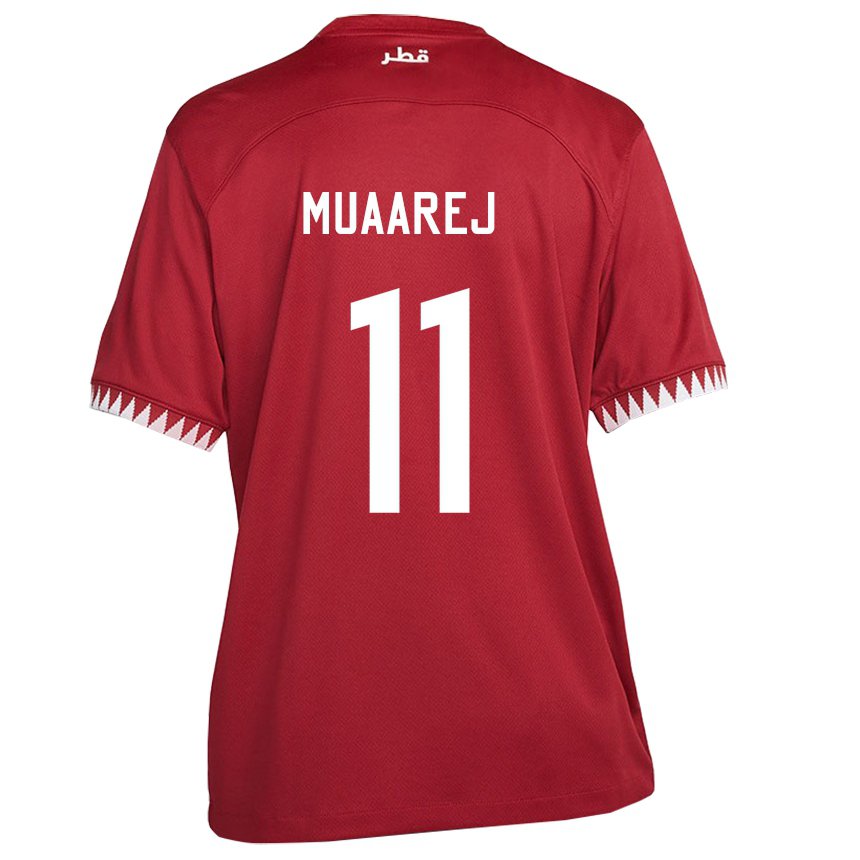 Kinderen Qatarees Mooza Muaarej #11 Kastanjebruin Thuisshirt Thuistenue 22-24 T-shirt