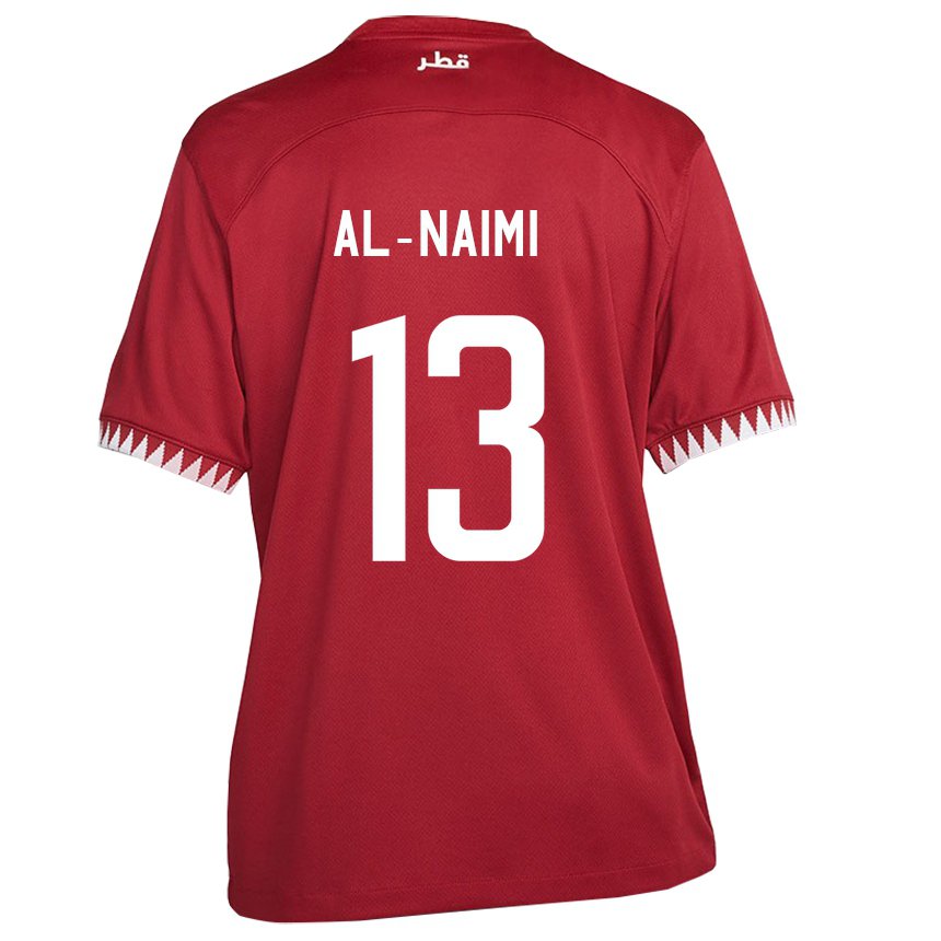 Kinderen Qatarees Zahra Al Naimi #13 Kastanjebruin Thuisshirt Thuistenue 22-24 T-shirt