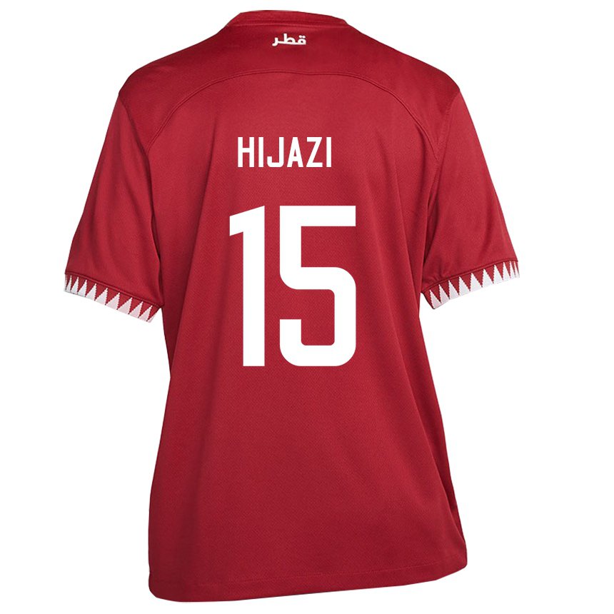 Kinderen Qatarees Asalet Hijazi #15 Kastanjebruin Thuisshirt Thuistenue 22-24 T-shirt