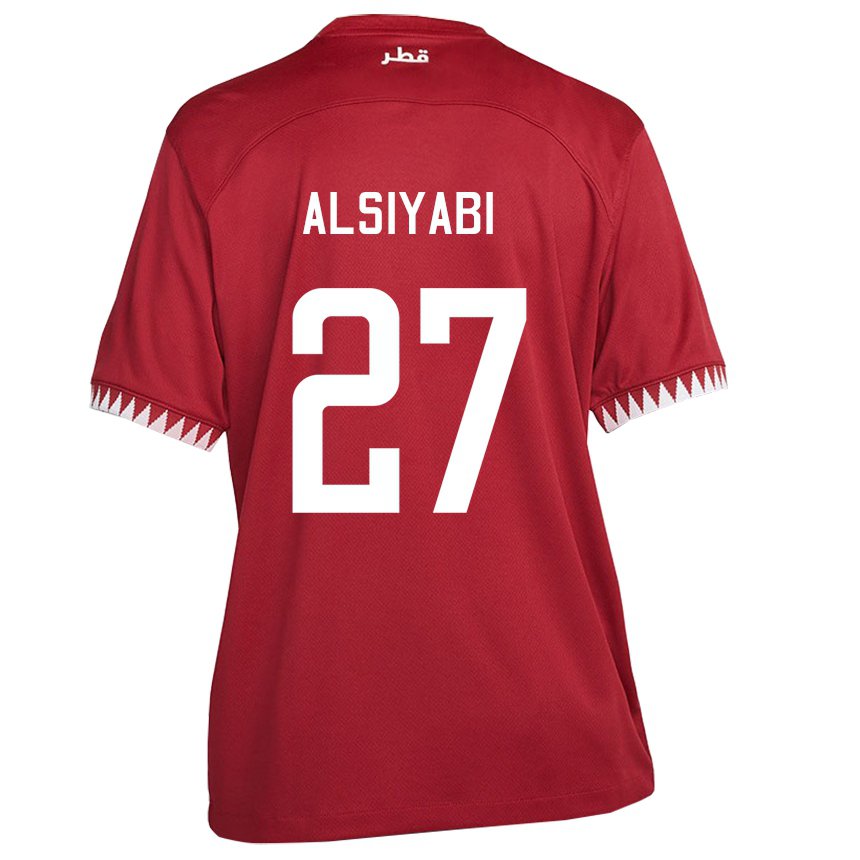 Kinderen Qatarees Nasra Alsiyabi #27 Kastanjebruin Thuisshirt Thuistenue 22-24 T-shirt