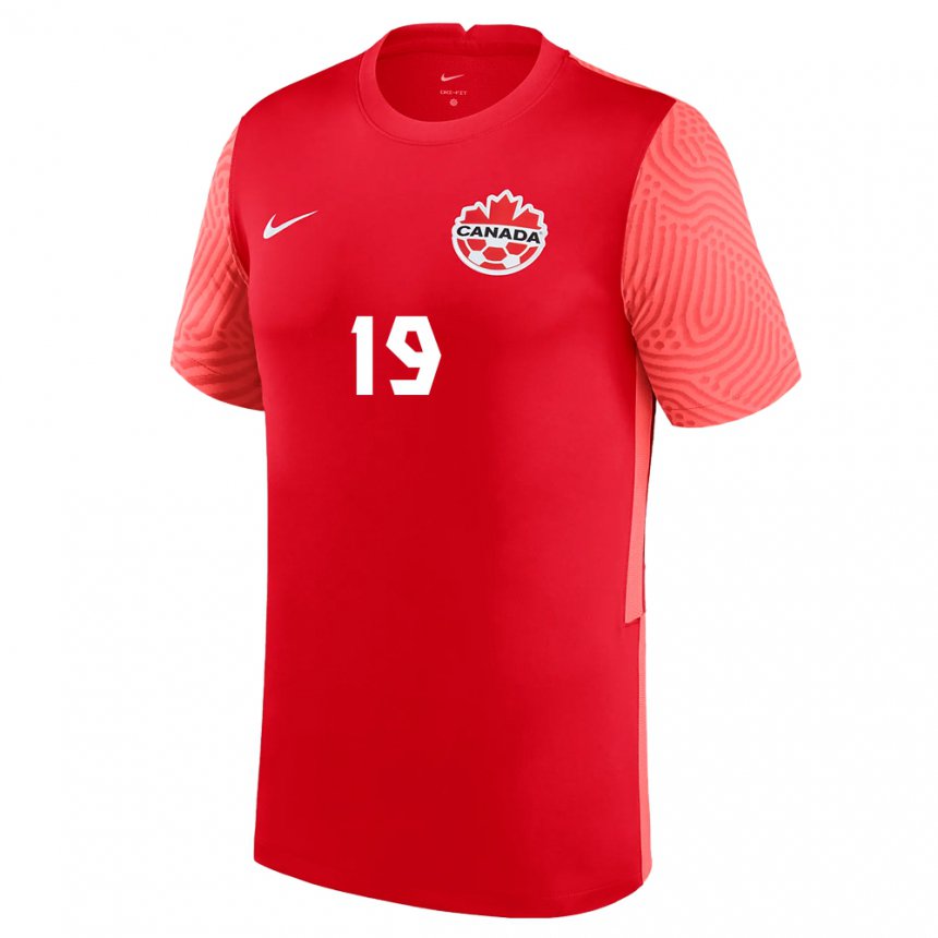 Kinderen Canadees Adriana Leon #19 Rood Thuisshirt Thuistenue 22-24 T-shirt