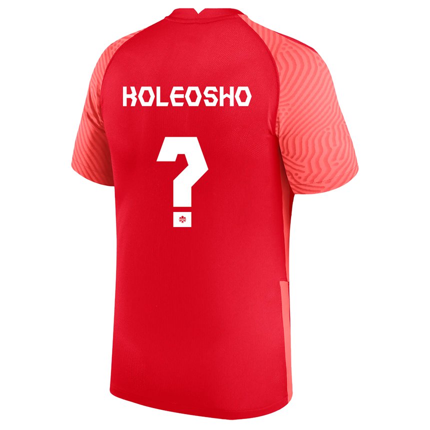 Kinderen Canadees Luca Koleosho #0 Rood Thuisshirt Thuistenue 22-24 T-shirt