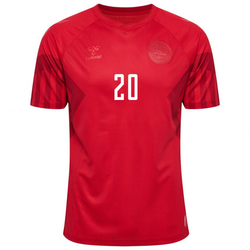 Kinderen Deens Gustav Christensen #20 Rood Thuisshirt Thuistenue 22-24 T-shirt