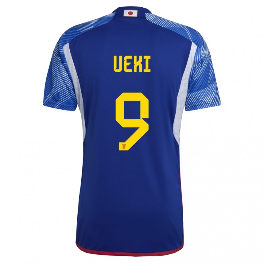 Kinderen Japans Riko Ueki #9 Koningsblauw Thuisshirt Thuistenue 22-24 T-shirt