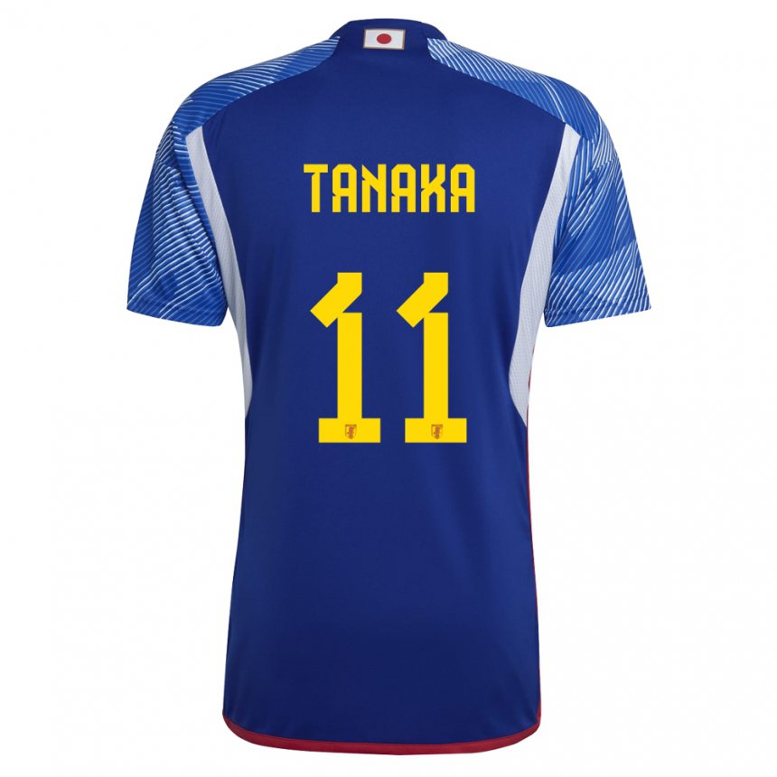 Kinderen Japans Mina Tanaka #11 Koningsblauw Thuisshirt Thuistenue 22-24 T-shirt