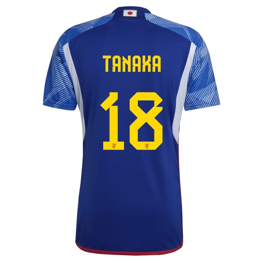 Kinderen Japans Momoko Tanaka #18 Koningsblauw Thuisshirt Thuistenue 22-24 T-shirt