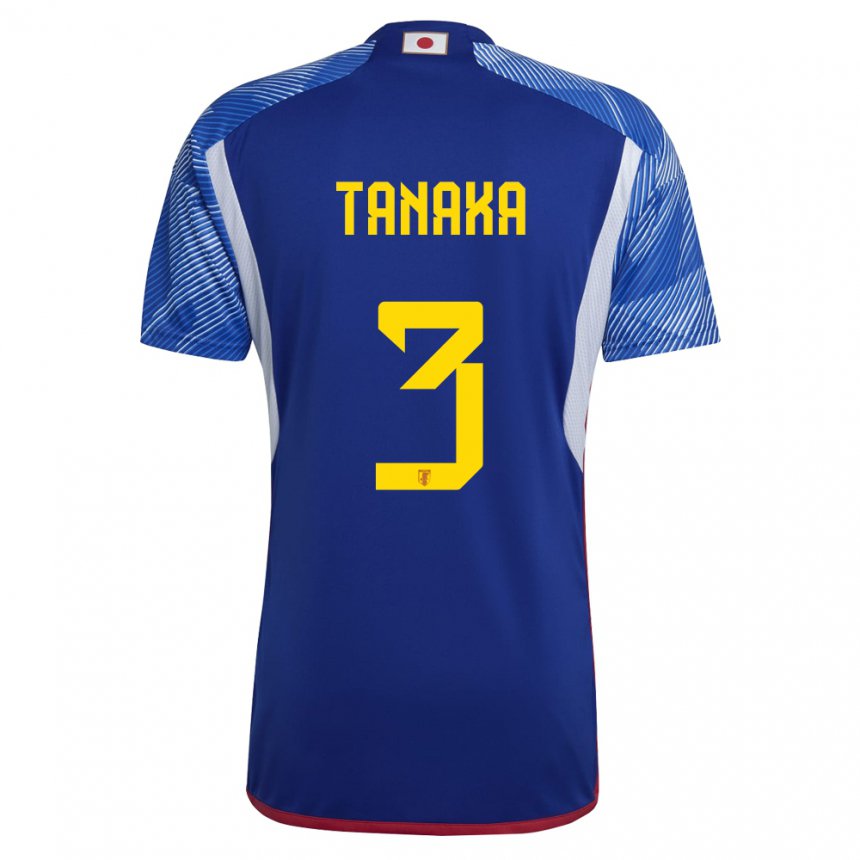 Kinderen Japans Hayato Tanaka #3 Koningsblauw Thuisshirt Thuistenue 22-24 T-shirt