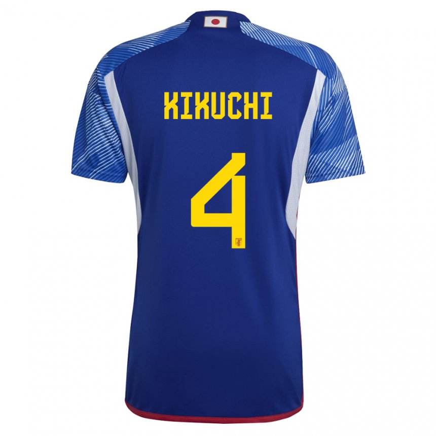 Kinderen Japans Shuta Kikuchi #4 Koningsblauw Thuisshirt Thuistenue 22-24 T-shirt