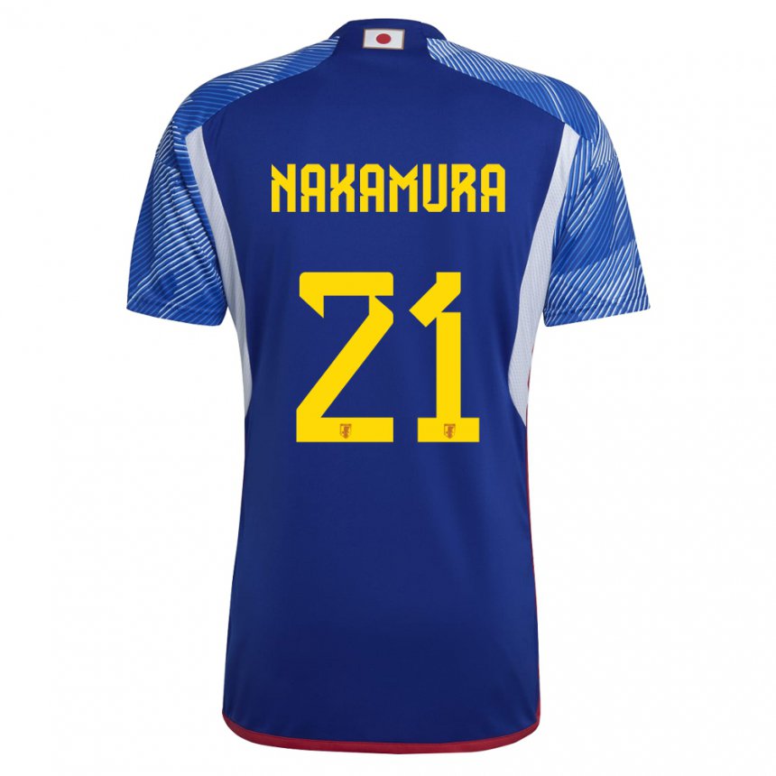 Kinderen Japans Jiro Nakamura #21 Koningsblauw Thuisshirt Thuistenue 22-24 T-shirt