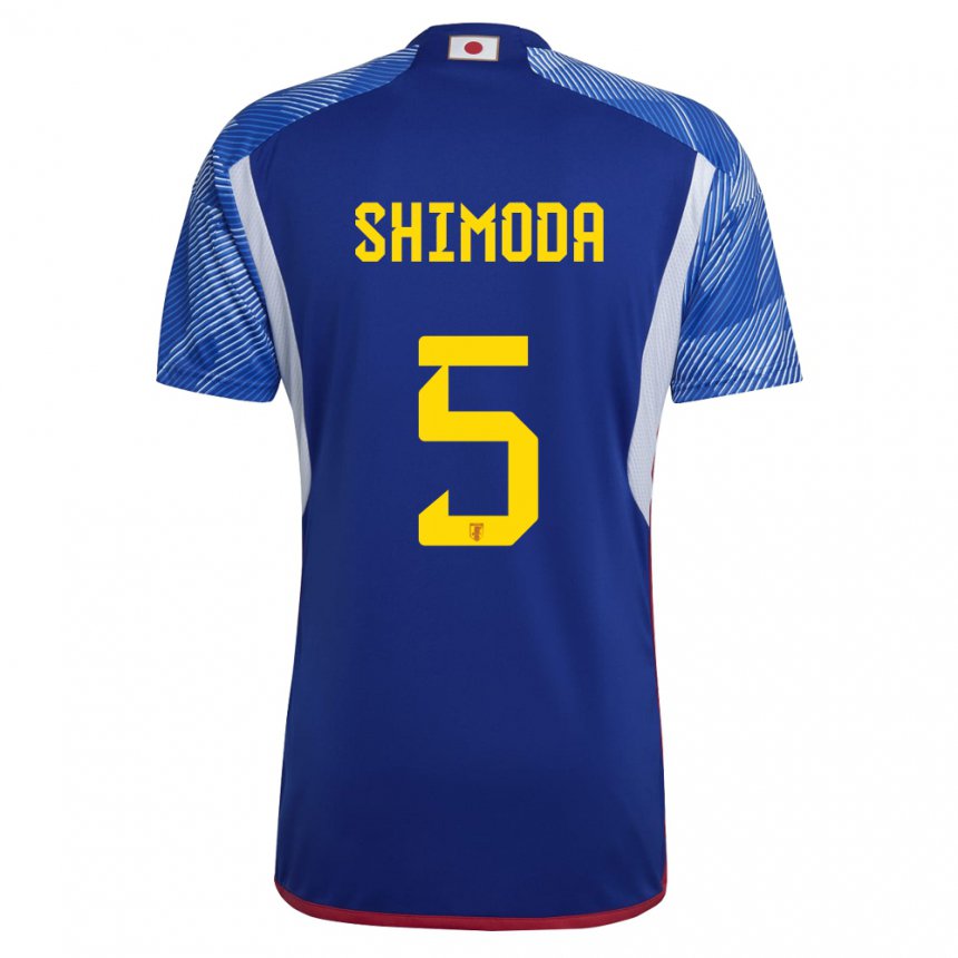 Kinderen Japans Yoshihiro Shimoda #5 Koningsblauw Thuisshirt Thuistenue 22-24 T-shirt