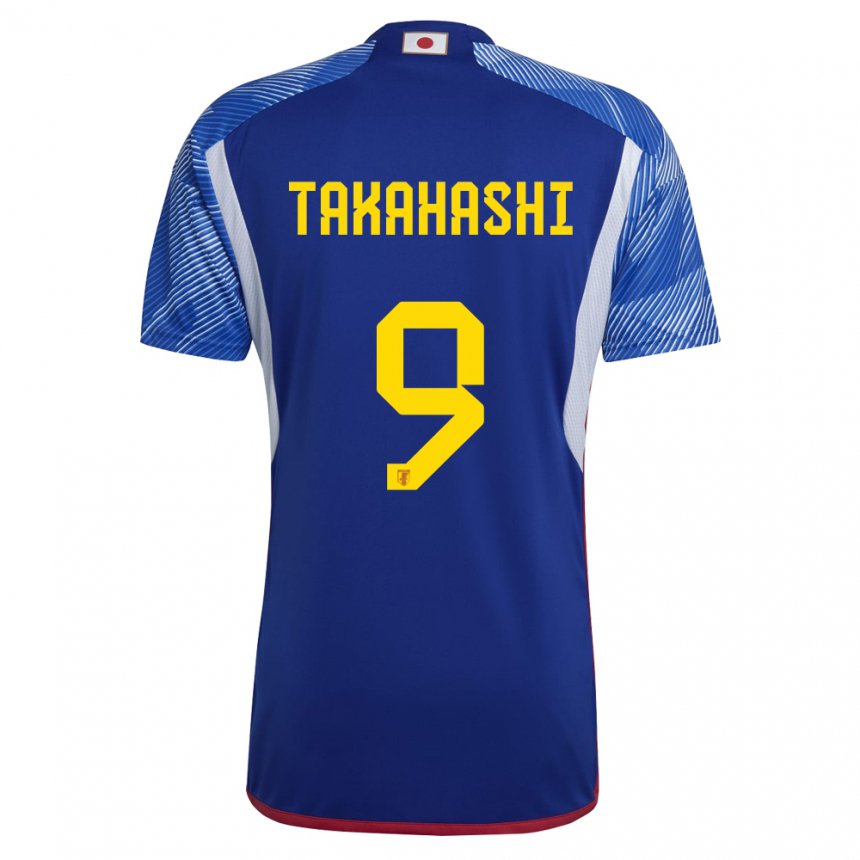 Kinderen Japans Hikaru Takahashi #9 Koningsblauw Thuisshirt Thuistenue 22-24 T-shirt