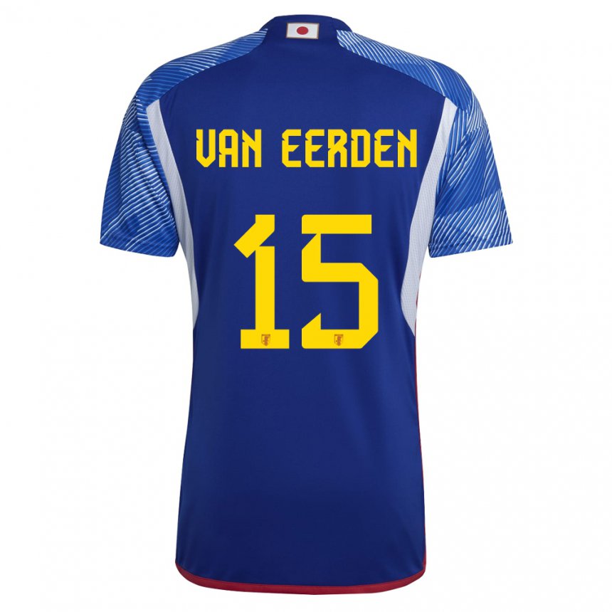 Kinderen Japans Shawn Van Eerden #15 Koningsblauw Thuisshirt Thuistenue 22-24 T-shirt