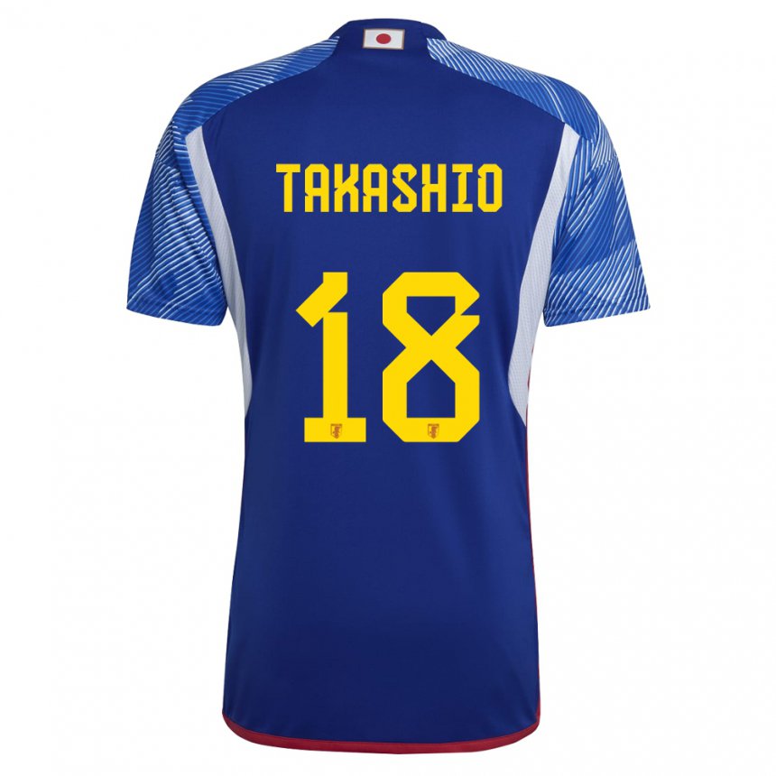 Kinderen Japans Hayase Takashio #18 Koningsblauw Thuisshirt Thuistenue 22-24 T-shirt