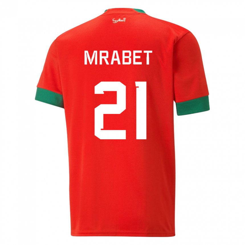 Kinderen Marokkaans Yasmin Mrabet #21 Rood Thuisshirt Thuistenue 22-24 T-shirt